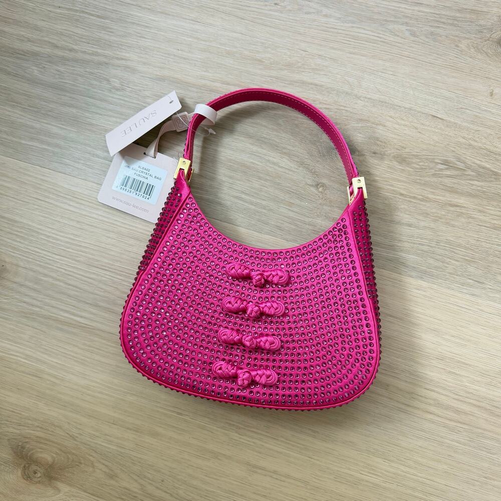 NWT SAU LEE MINI SAU CRYSTAL MINI BAG IN FUCHSIA - Picture 3 of 8